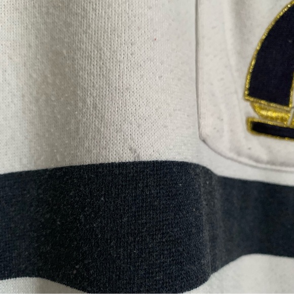 Vintage 80s Nautical Collared Sweatshirt Small Sailing Fisherman Core Striped - Picture 8 of 8